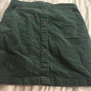 J Crew size 6 Green Corduroy Button-Front Skirt